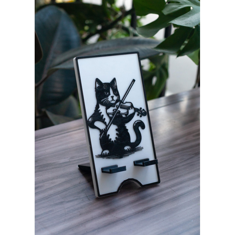 Meow-sical Phone Holder - Cat Playing Viola